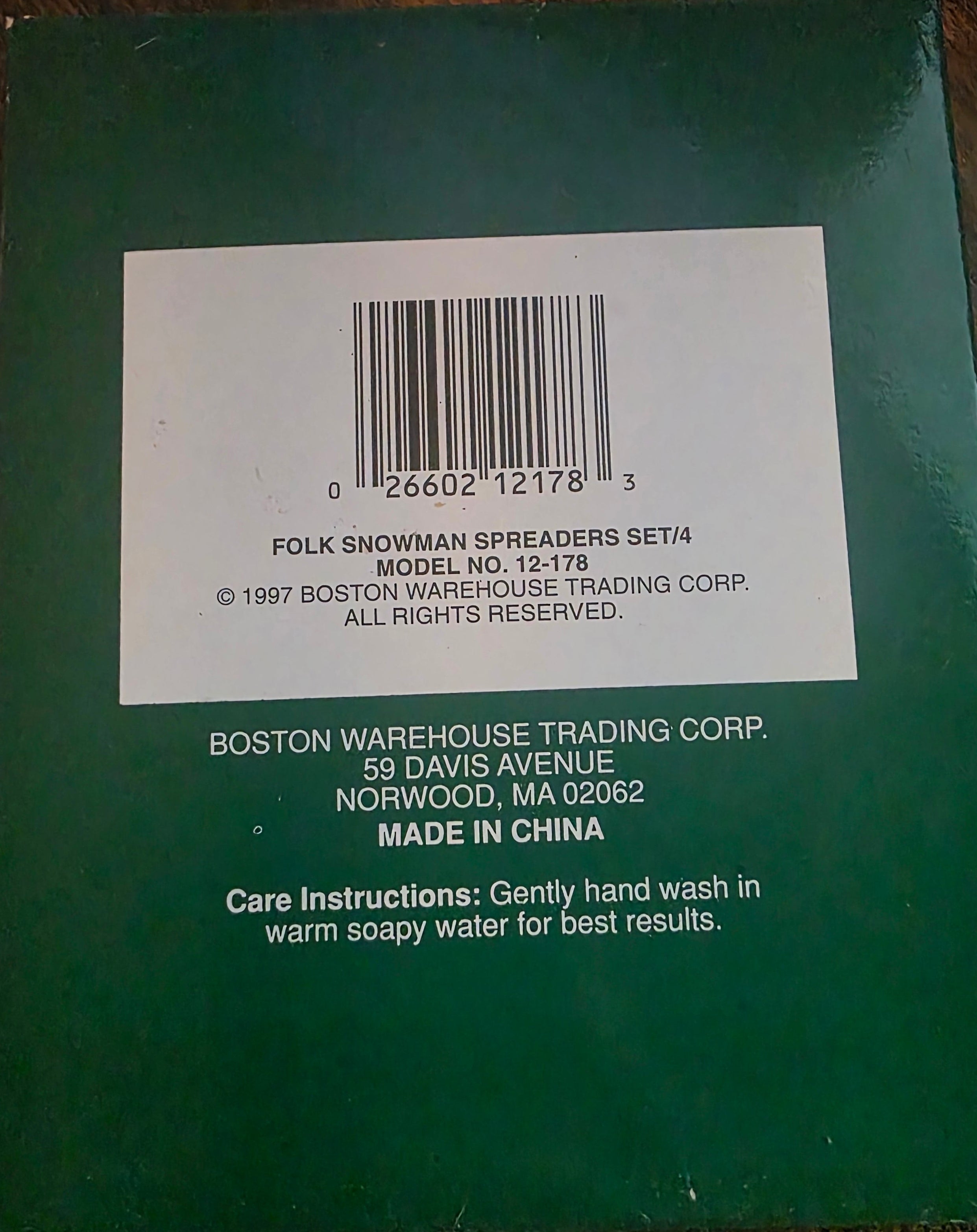 Boston Warehouse Snowman Spreader