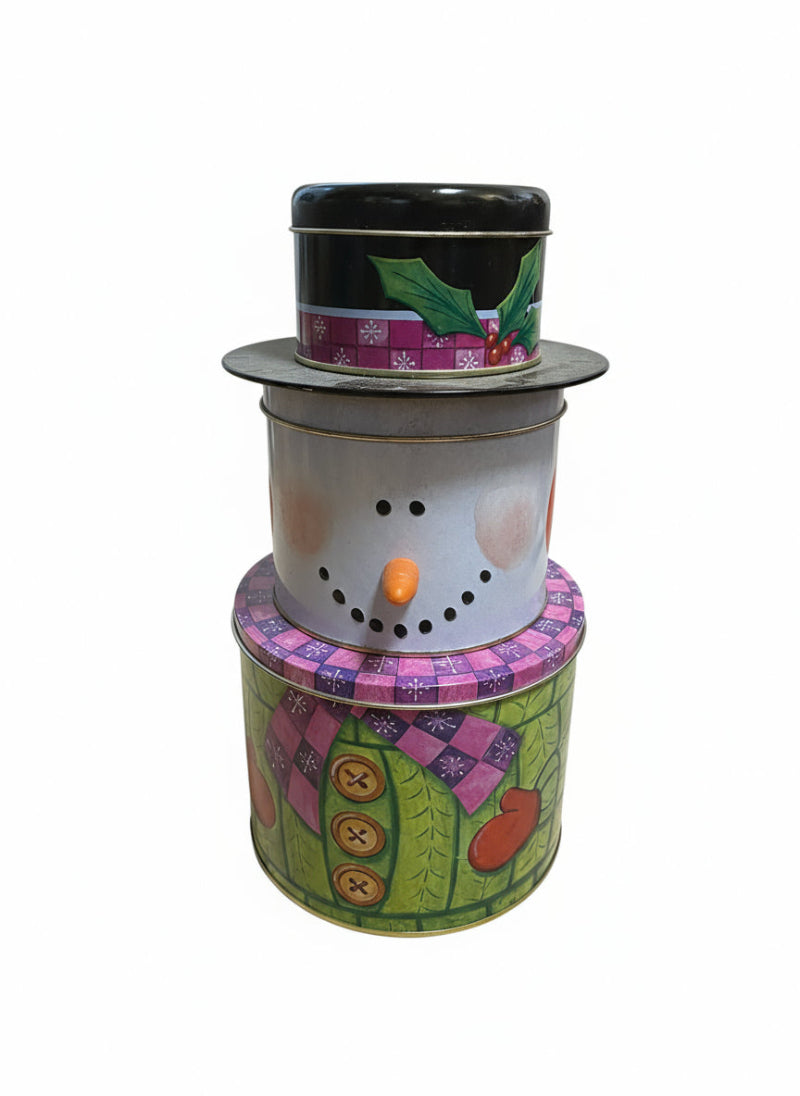 Snow man made with cookies can