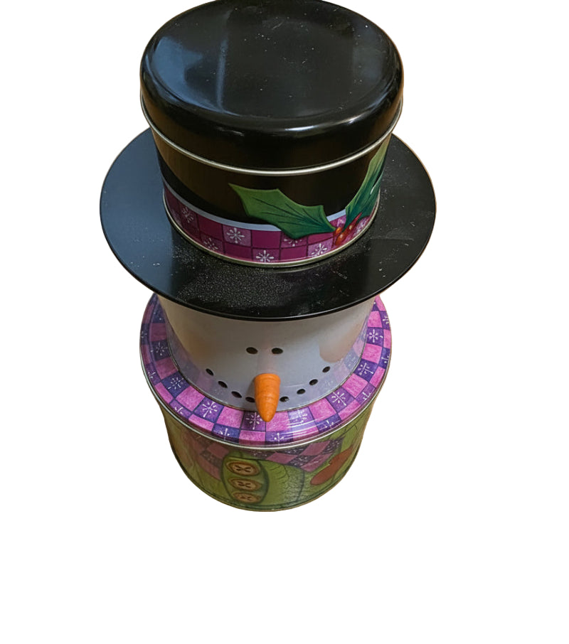 Snow man made with cookies can