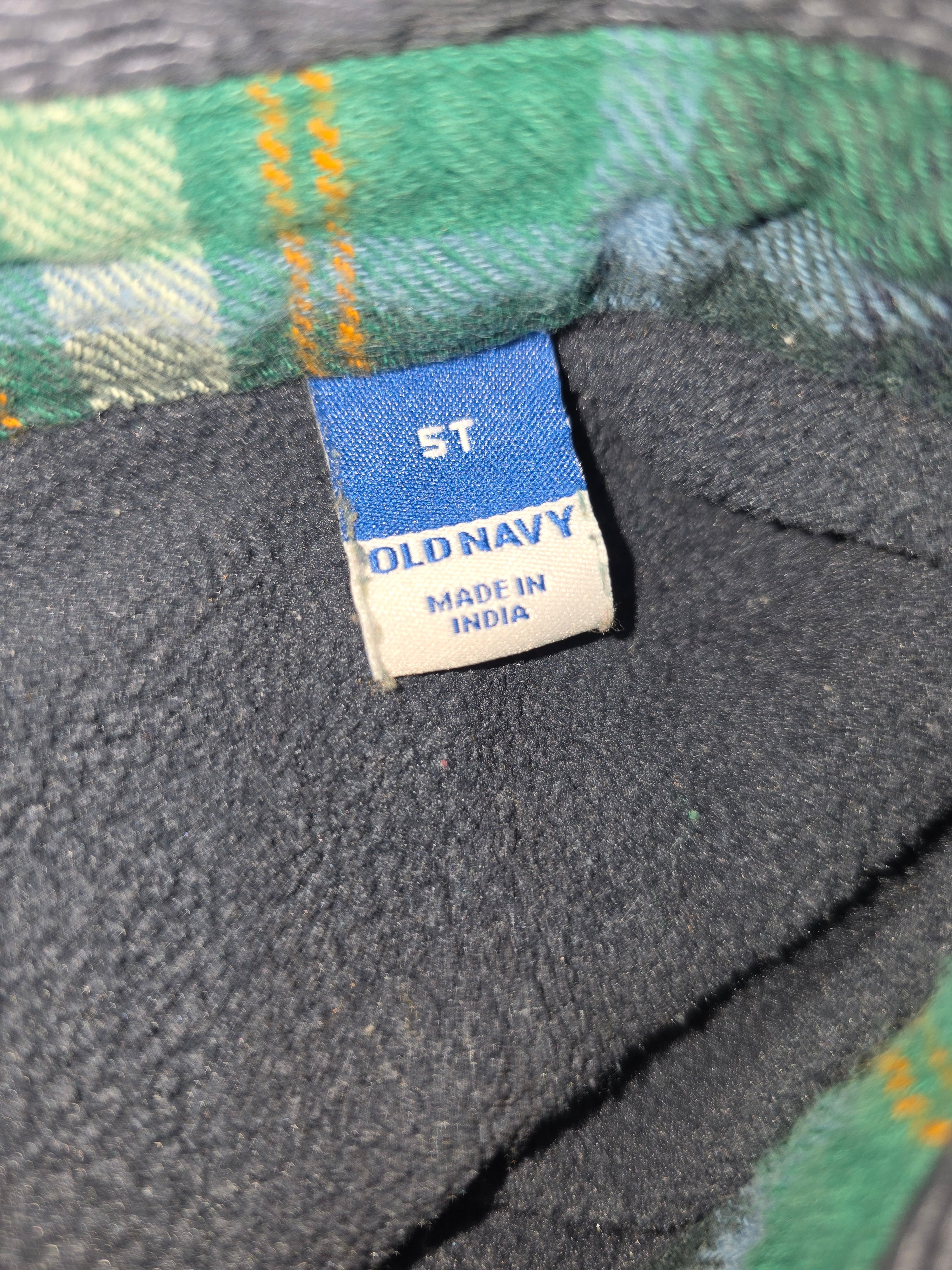 Old Navy Boys Green Plaid Flannel Shirt - Size 5T