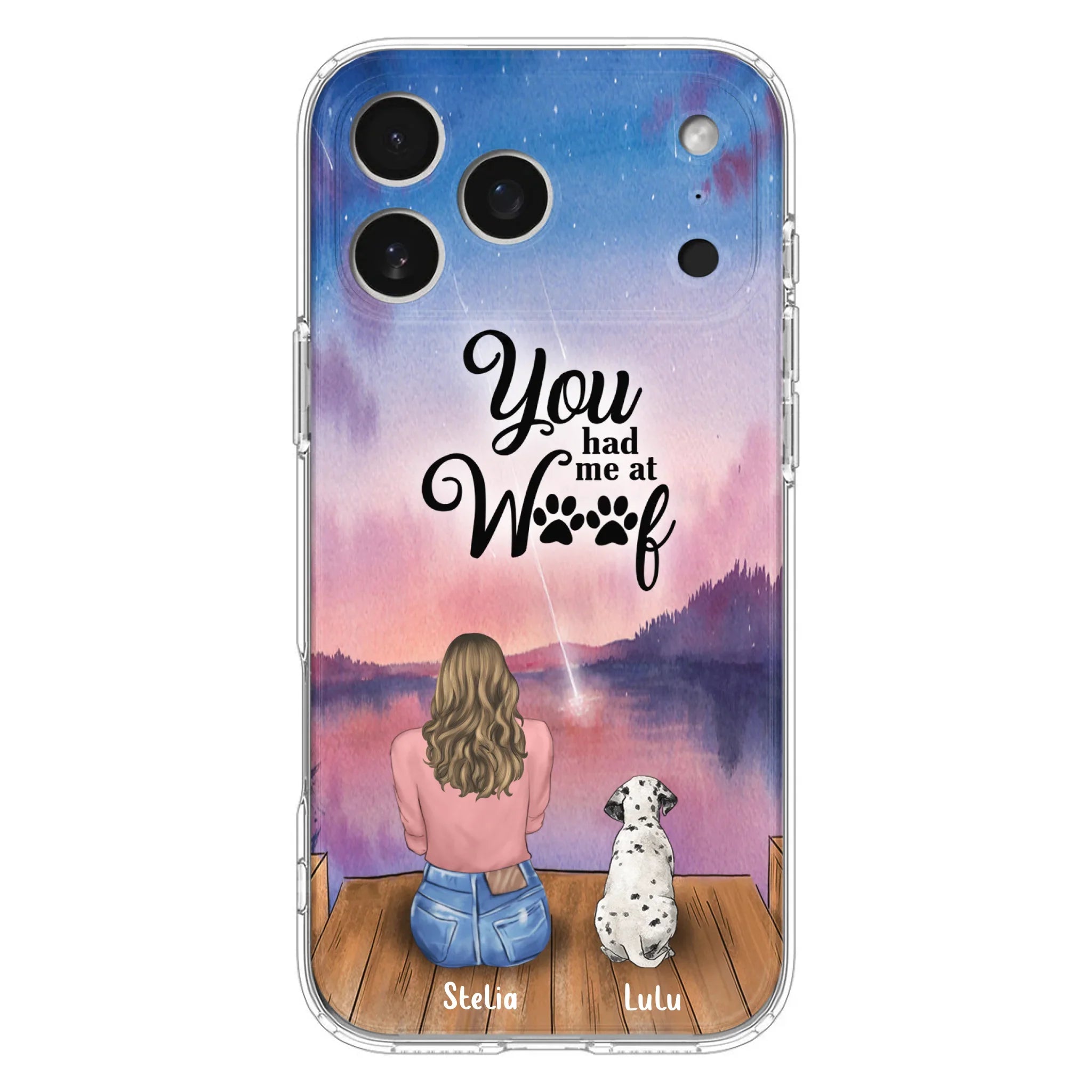 Custom Personalized Dog Mom Phone Case - Gifts For Dog Lovers With Upto 4 Dogs - You Had Me At Woof - Case For iPhone, Samsung