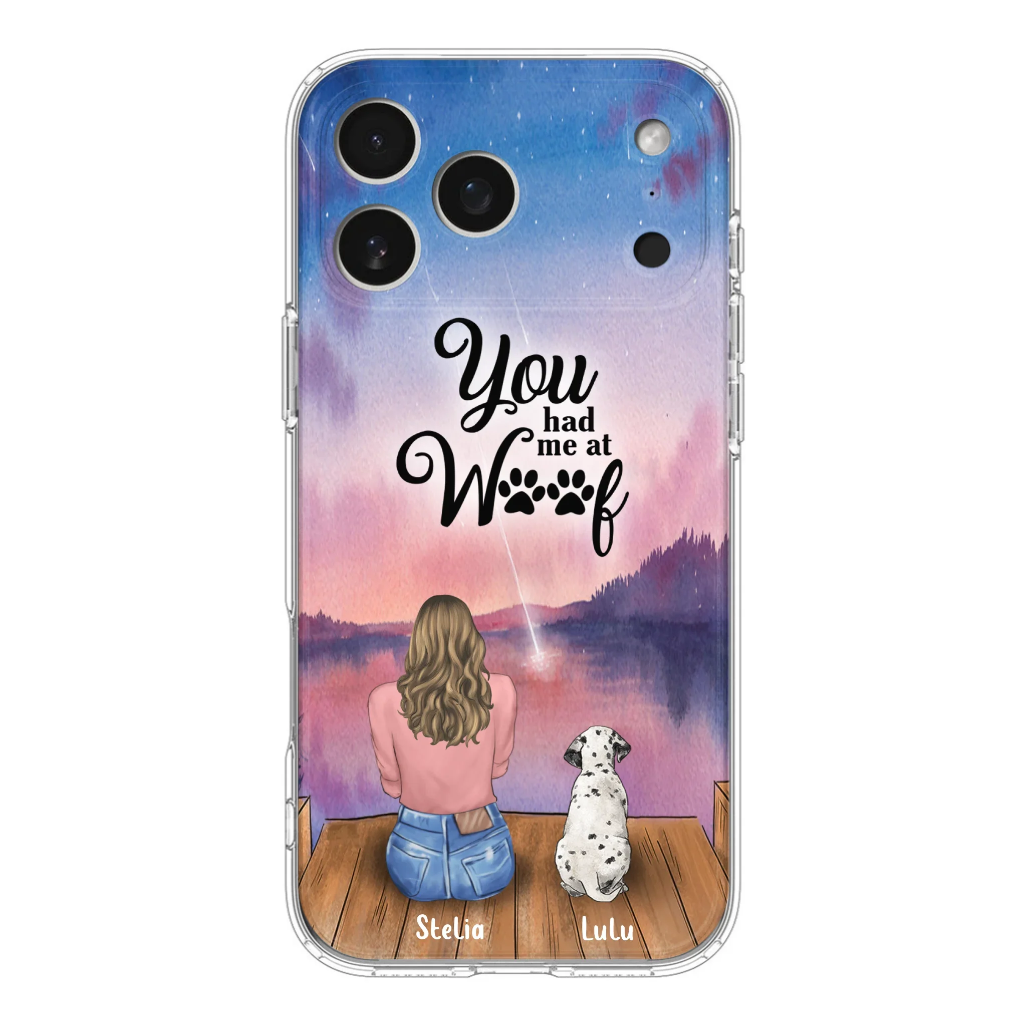 Custom Personalized Dog Mom Phone Case - Gifts For Dog Lovers With Upto 4 Dogs - You Had Me At Woof - Case For iPhone, Samsung
