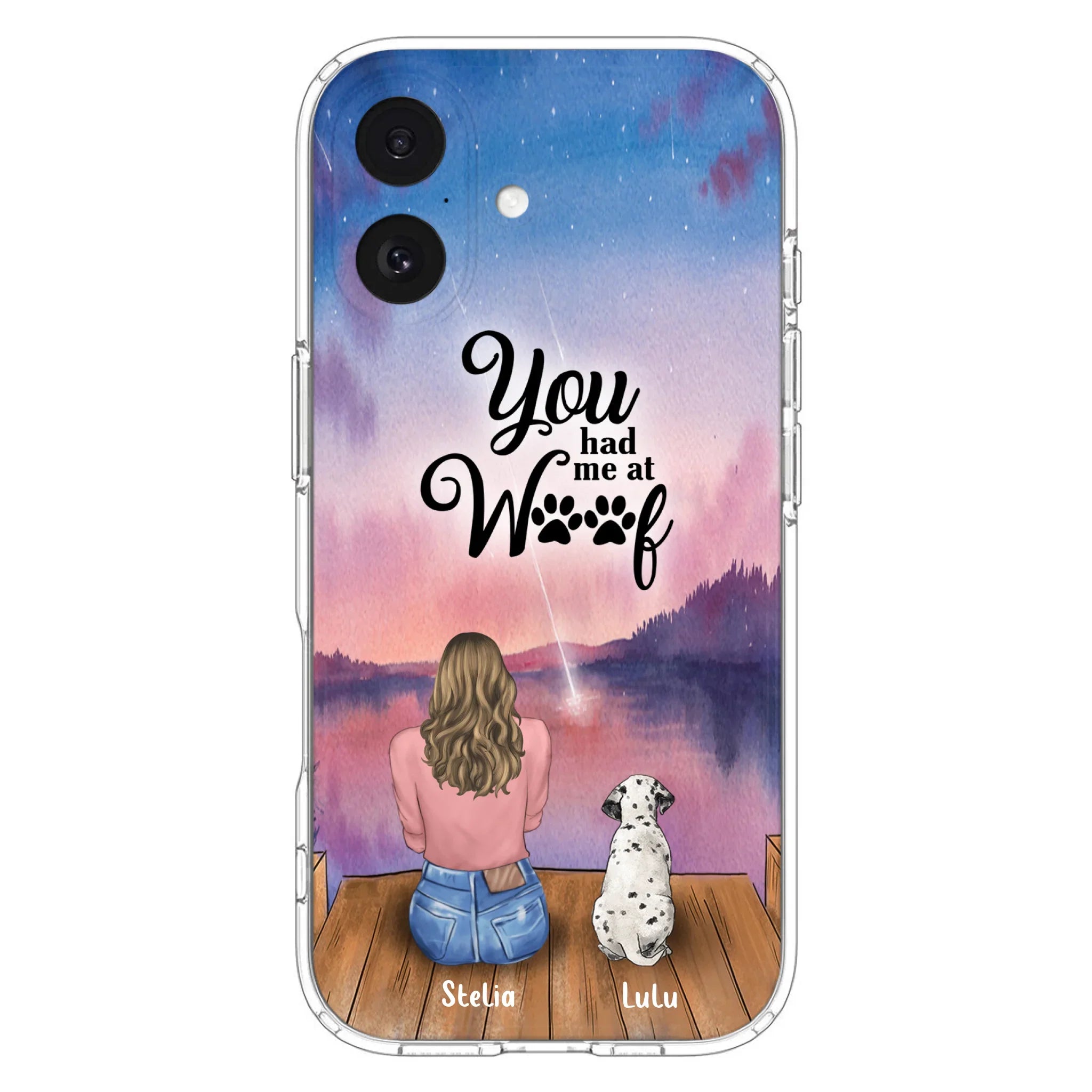 Custom Personalized Dog Mom Phone Case - Gifts For Dog Lovers With Upto 4 Dogs - You Had Me At Woof - Case For iPhone, Samsung