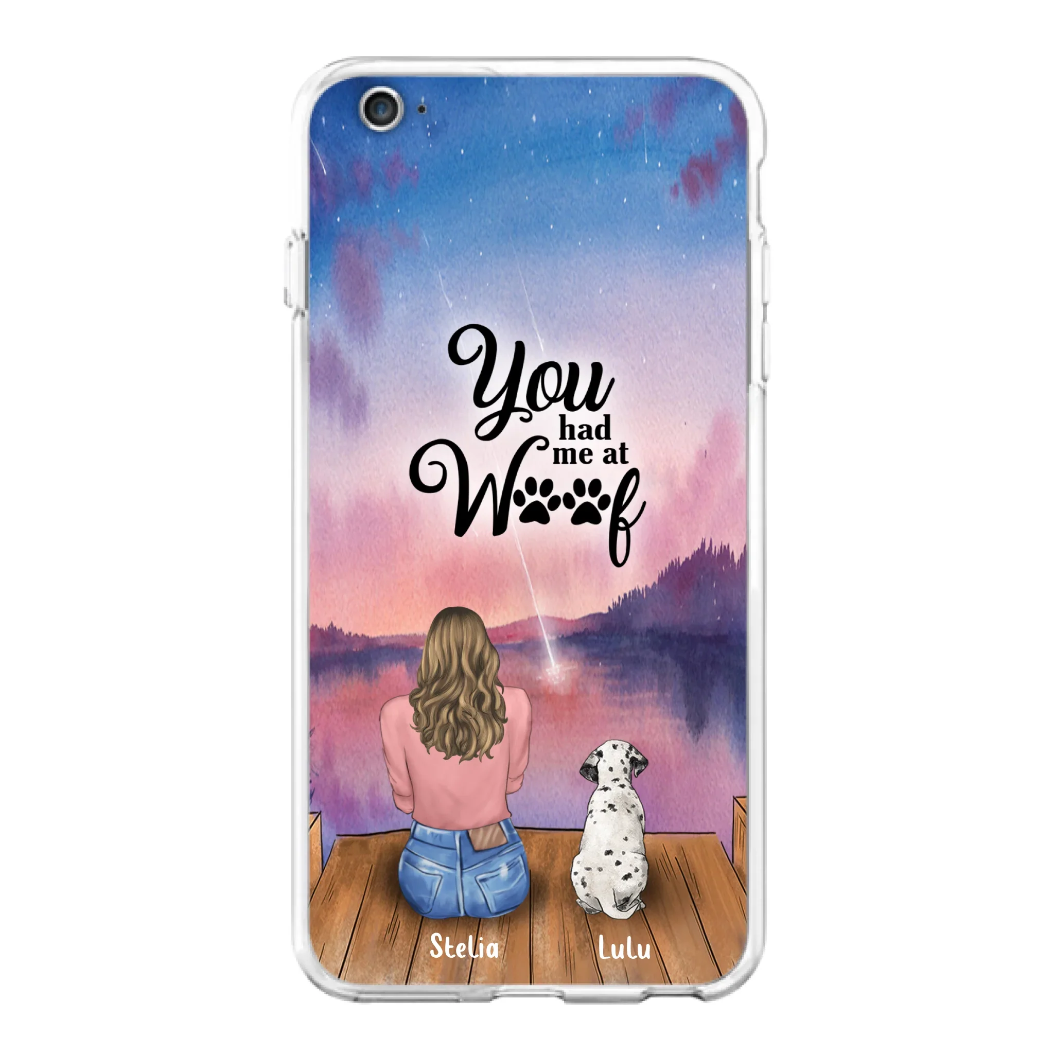 Custom Personalized Dog Mom Phone Case - Gifts For Dog Lovers With Upto 4 Dogs - You Had Me At Woof - Case For iPhone, Samsung