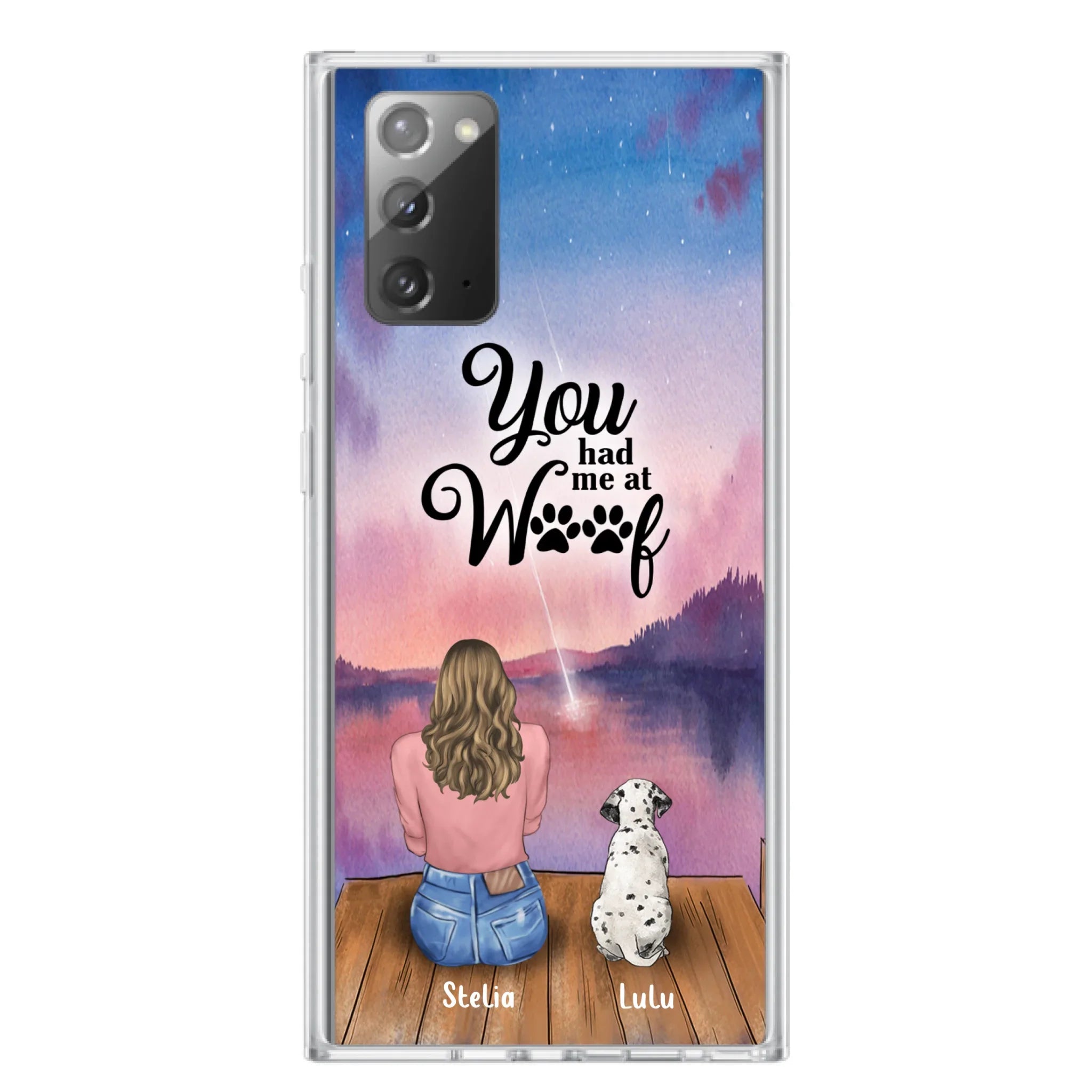 Custom Personalized Dog Mom Phone Case - Gifts For Dog Lovers With Upto 4 Dogs - You Had Me At Woof - Case For iPhone, Samsung