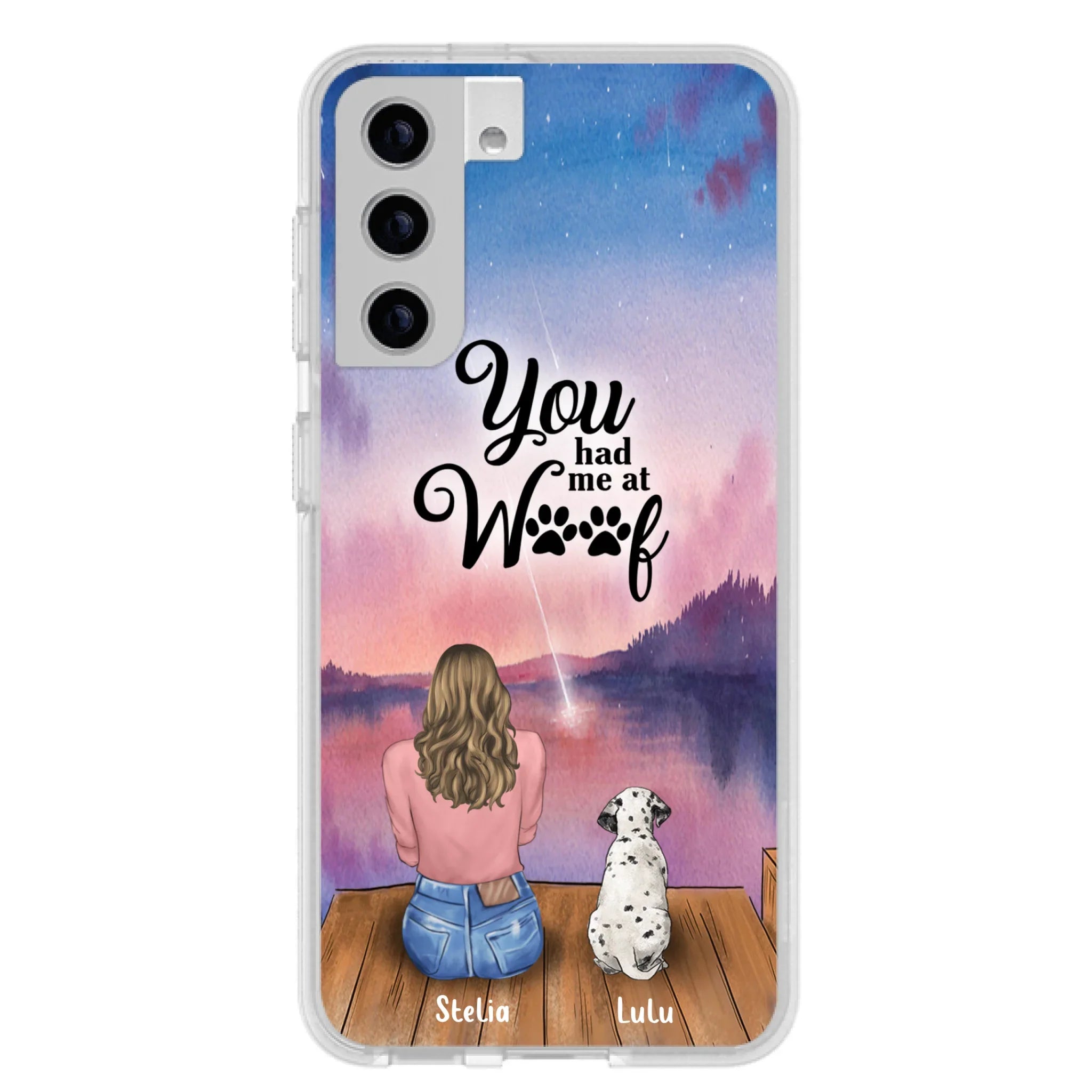 Custom Personalized Dog Mom Phone Case - Gifts For Dog Lovers With Upto 4 Dogs - You Had Me At Woof - Case For iPhone, Samsung