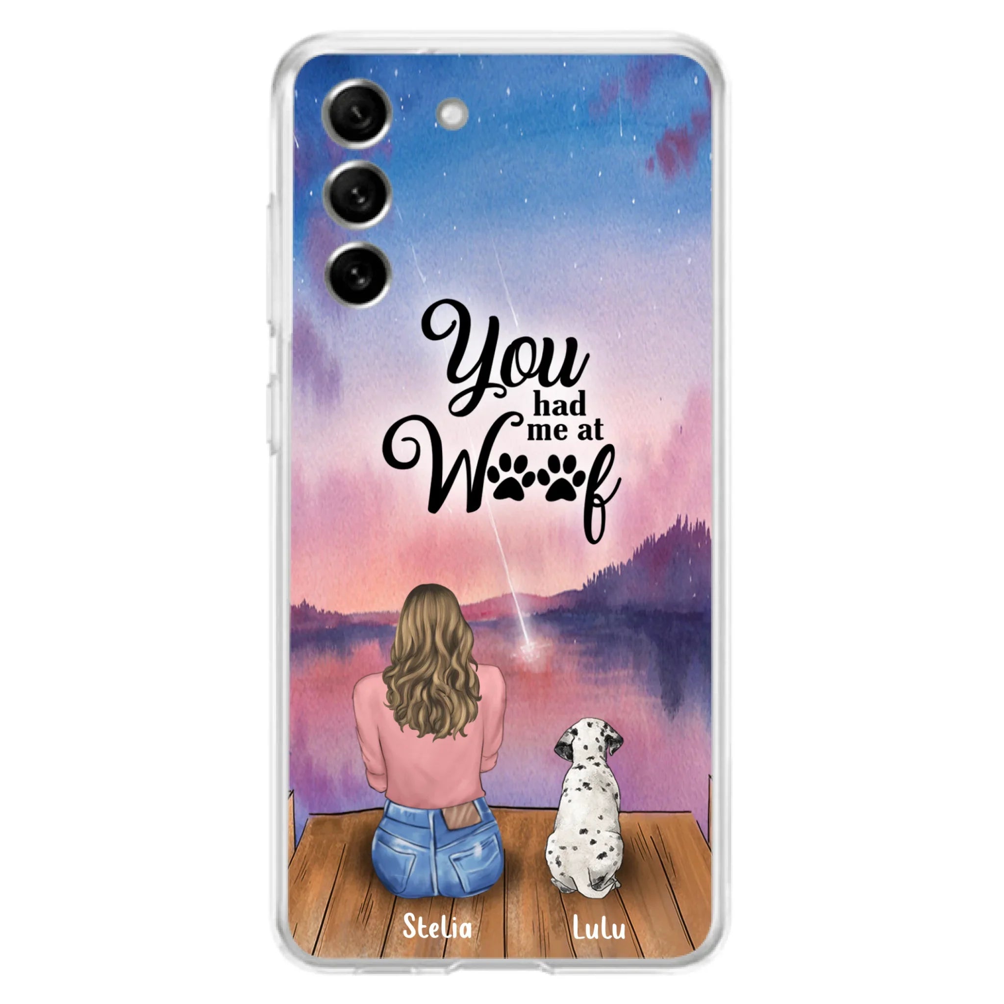 Custom Personalized Dog Mom Phone Case - Gifts For Dog Lovers With Upto 4 Dogs - You Had Me At Woof - Case For iPhone, Samsung