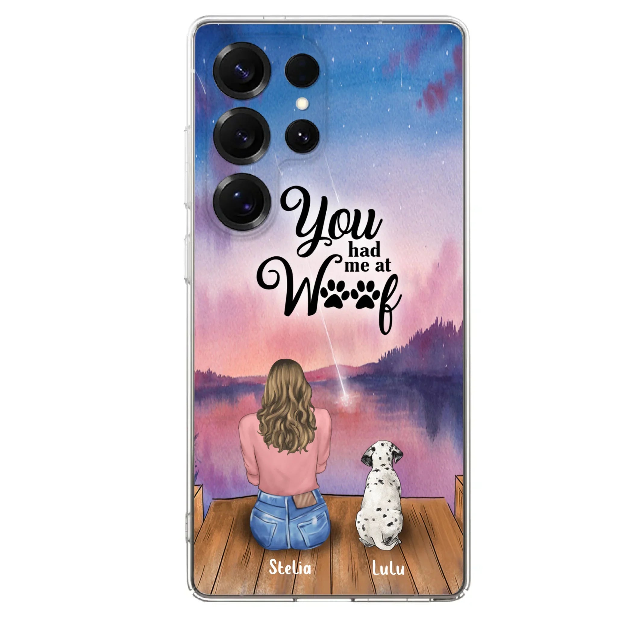 Custom Personalized Dog Mom Phone Case - Gifts For Dog Lovers With Upto 4 Dogs - You Had Me At Woof - Case For iPhone, Samsung