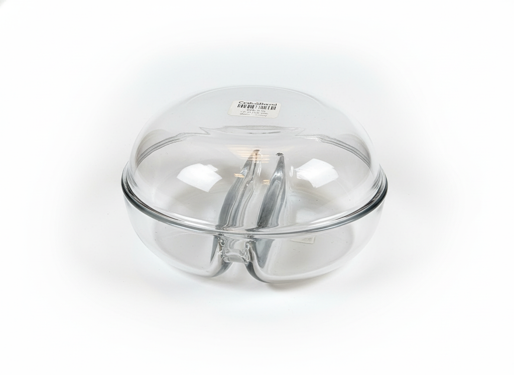 Crate&Barrel 2-Part Glass Serving Dish with Lid