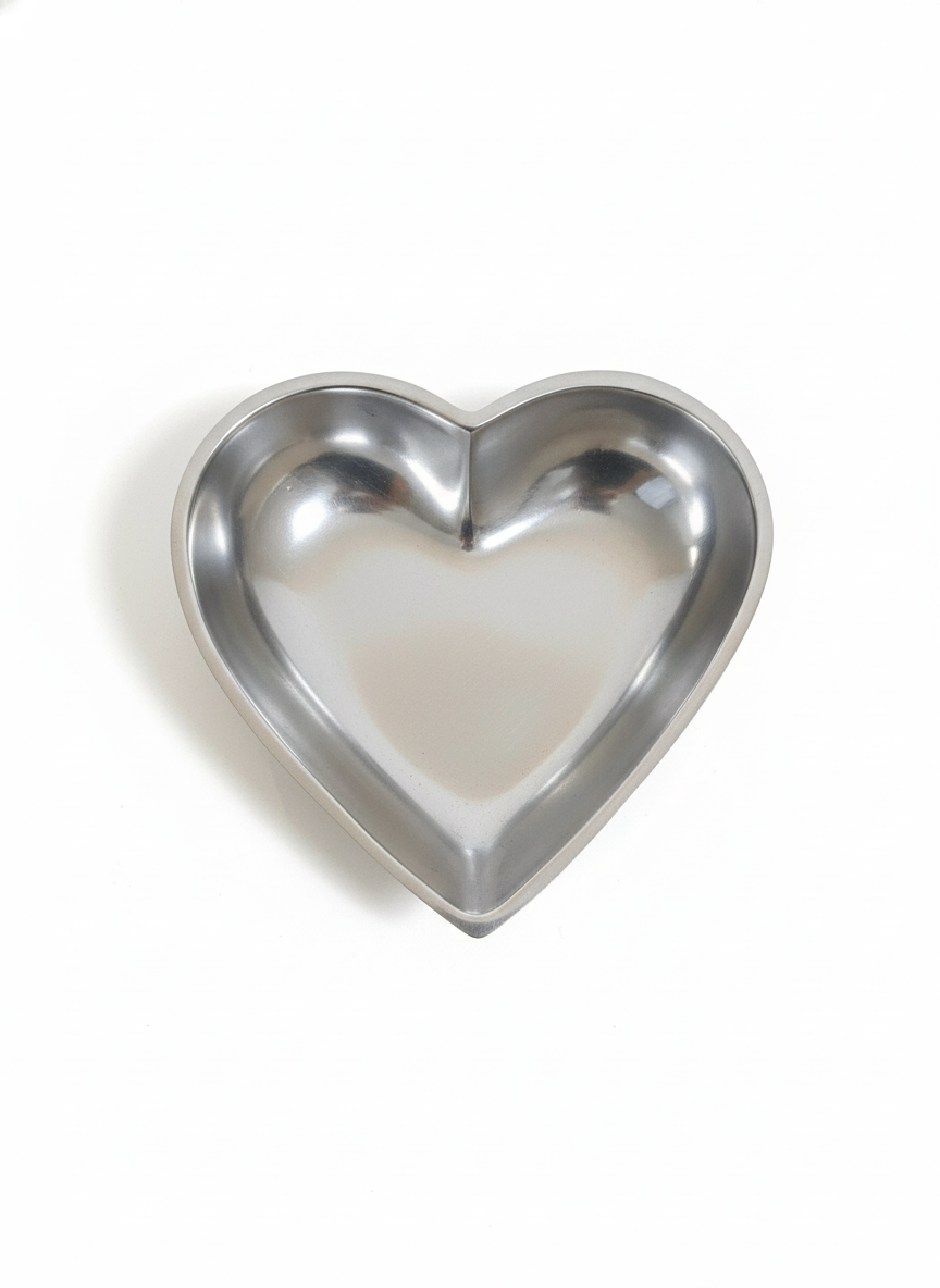 Heart-Shaped Stainless Steel Serving Dish