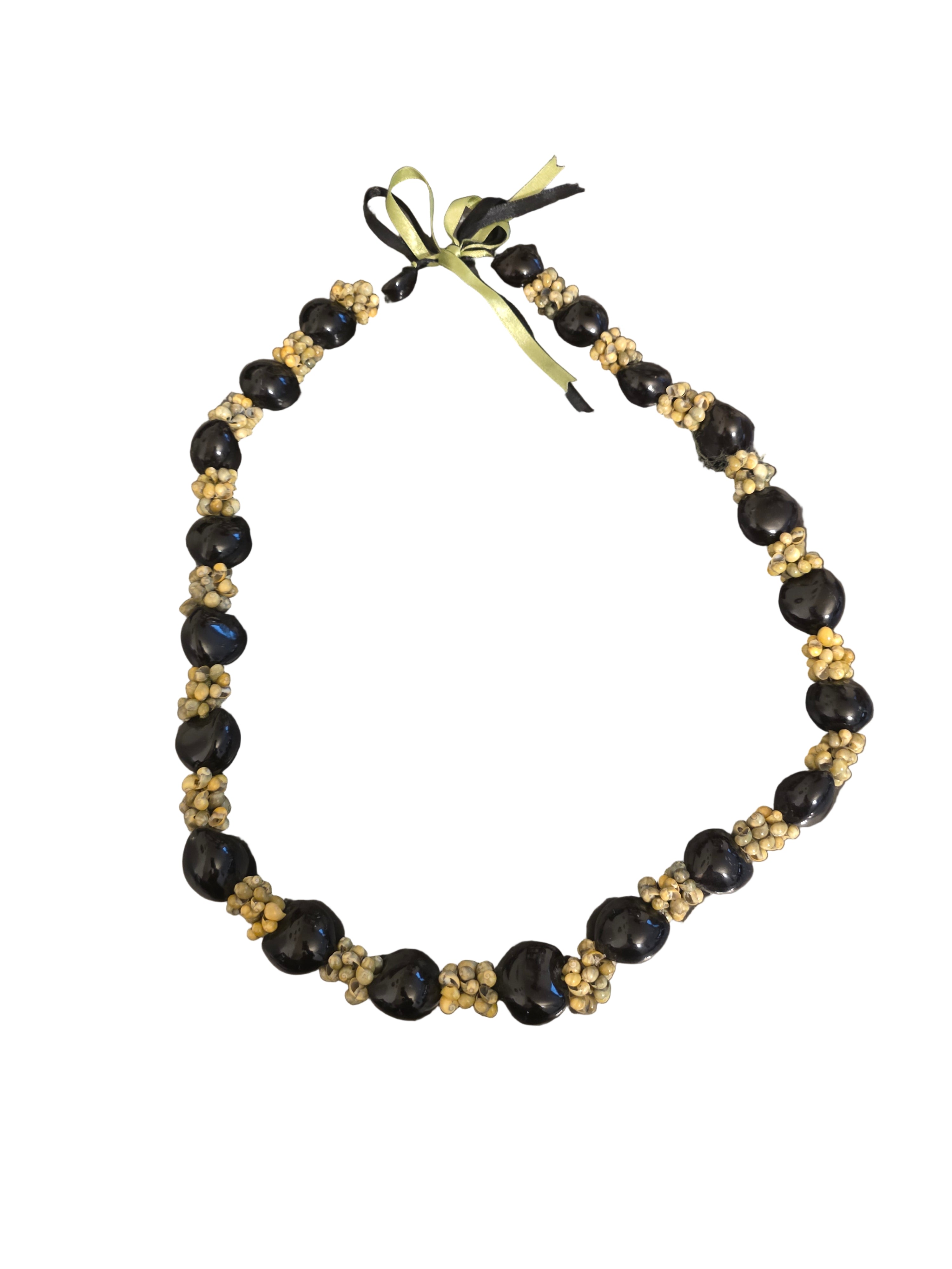 Hawaiian Kukui Nut & Seashell Lei Necklacles