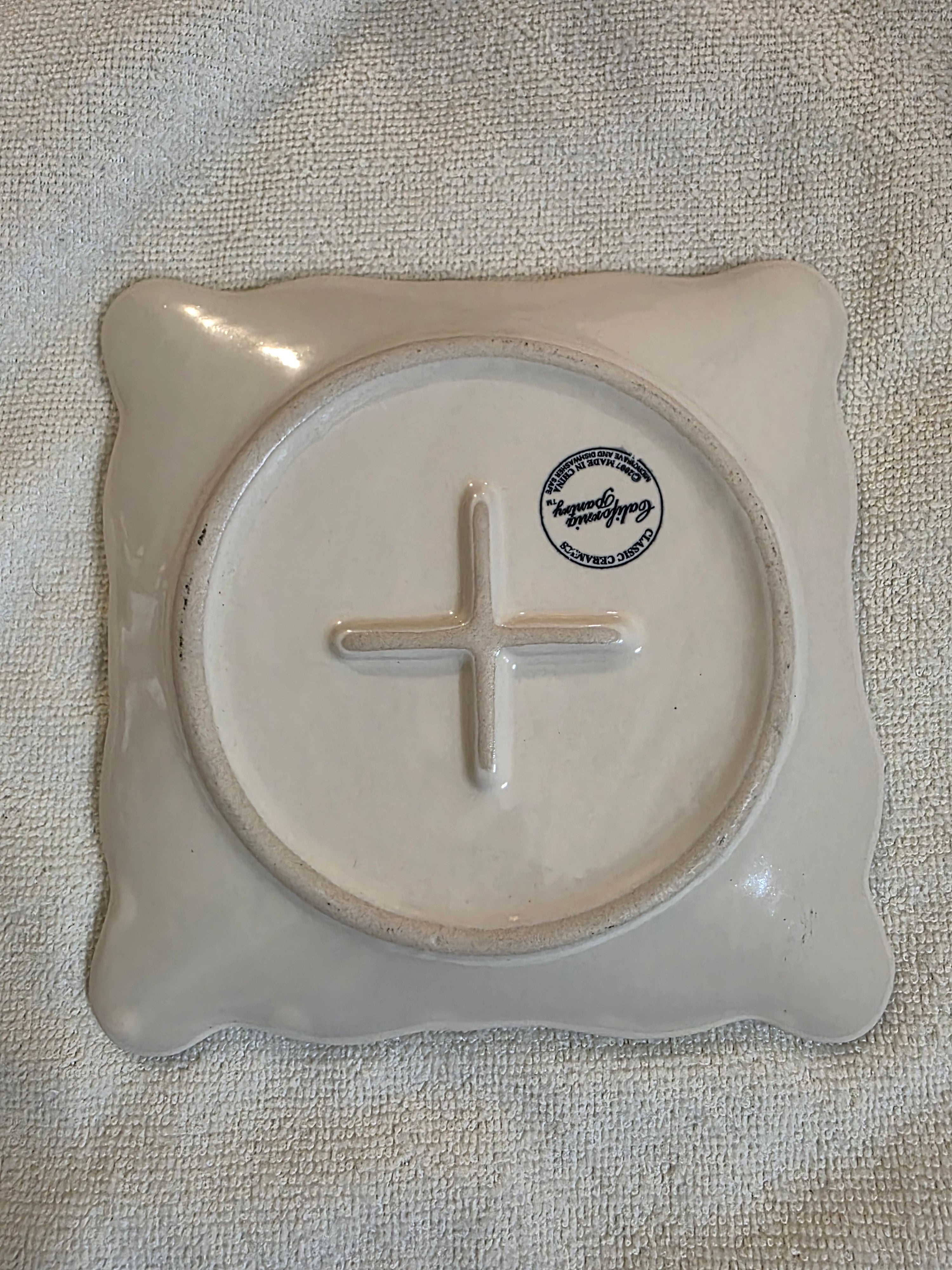 Vintage California Pantry Ceramic Dish - Embossed Floral Pattern Made in China