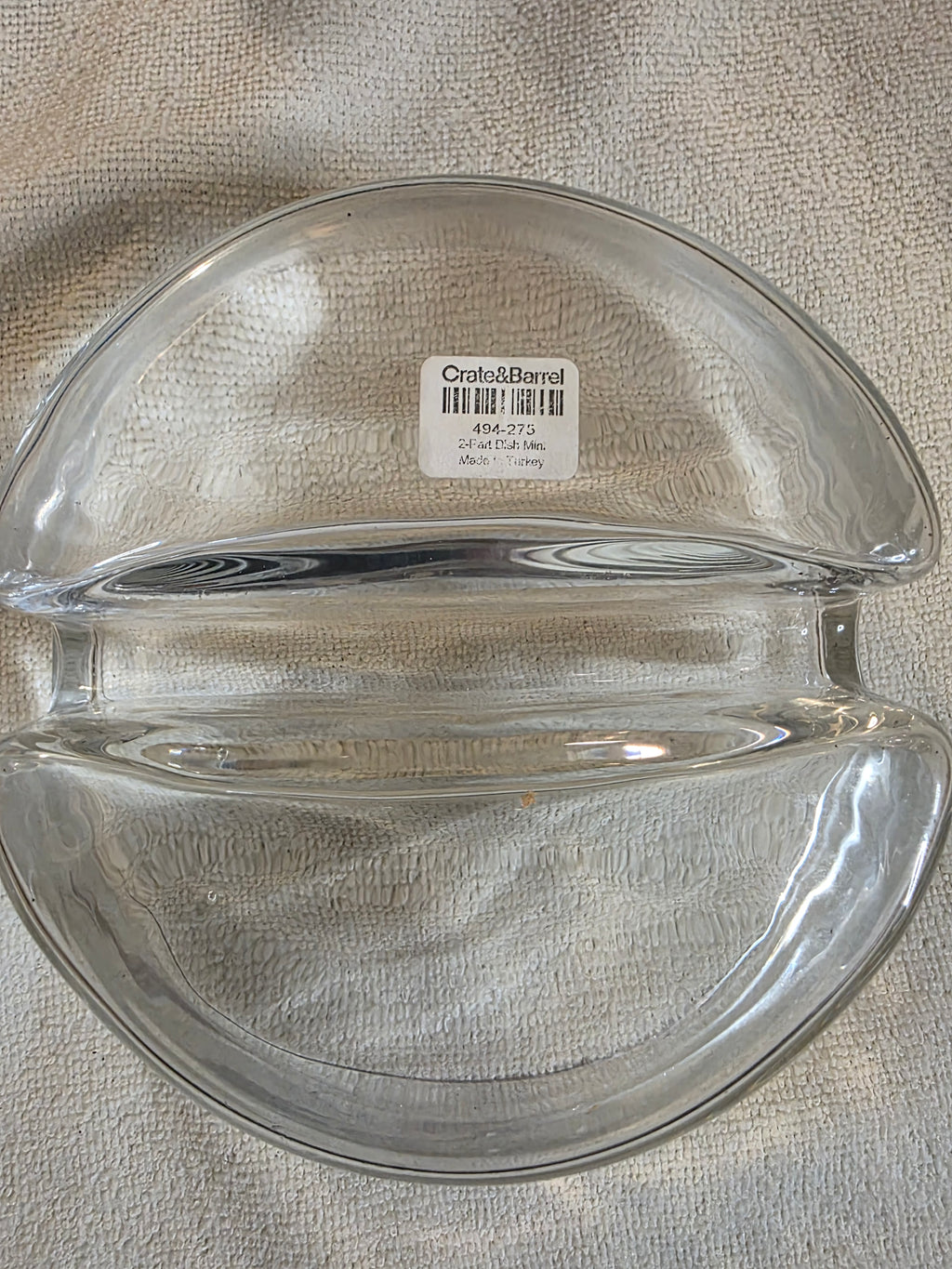 Crate&Barrel 2-Part Glass Serving Dish with Lid