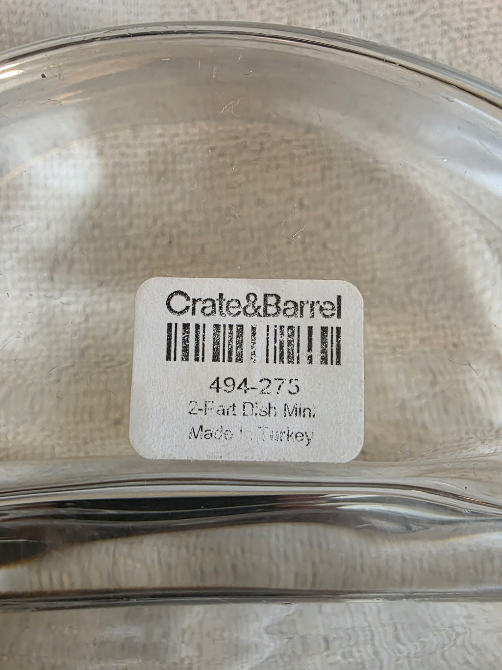 Crate&Barrel 2-Part Glass Serving Dish with Lid