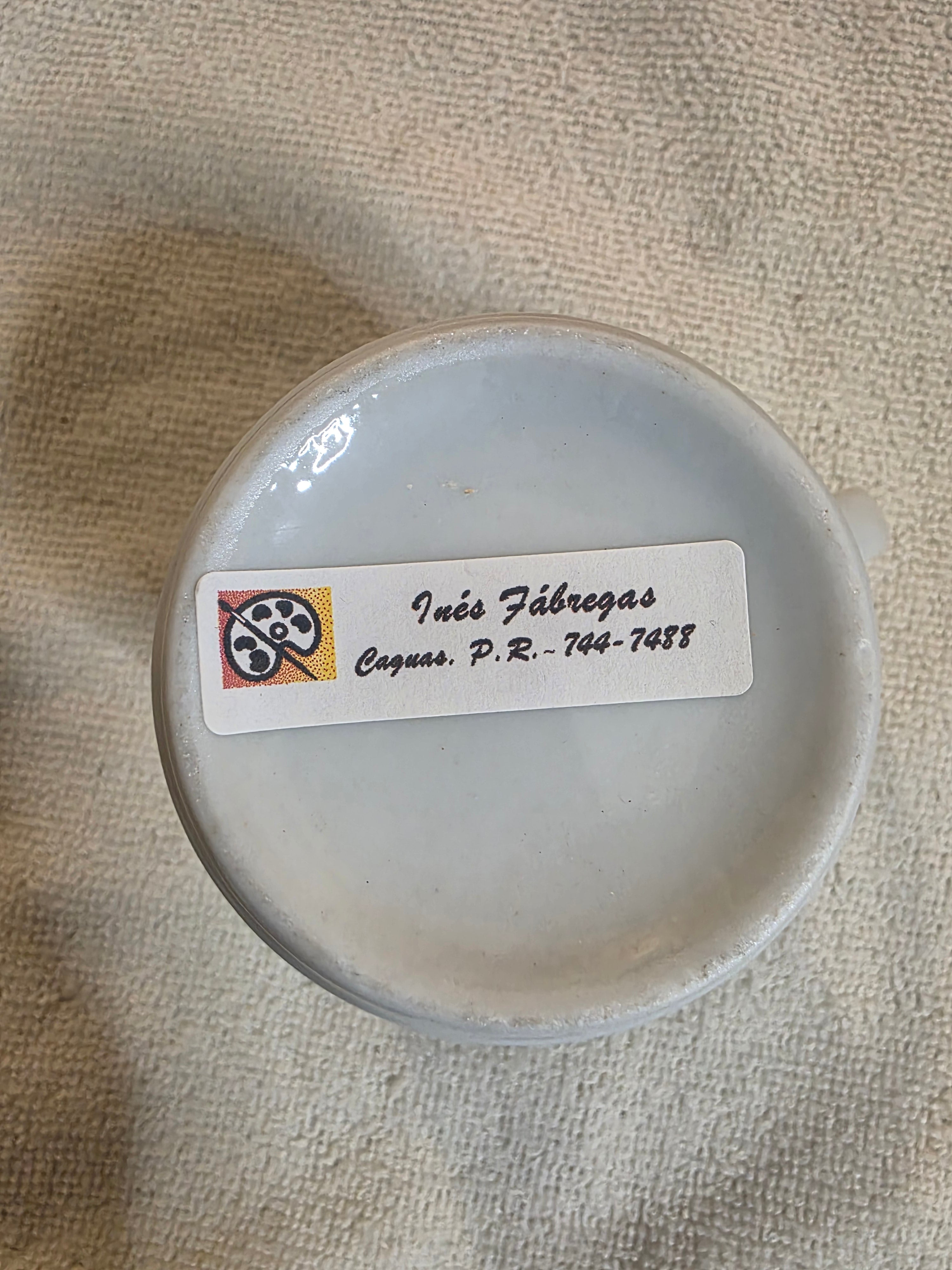 Vintage Puerto Rican Reina Mora Ceramic Mug - Inés Fábregas Caguas