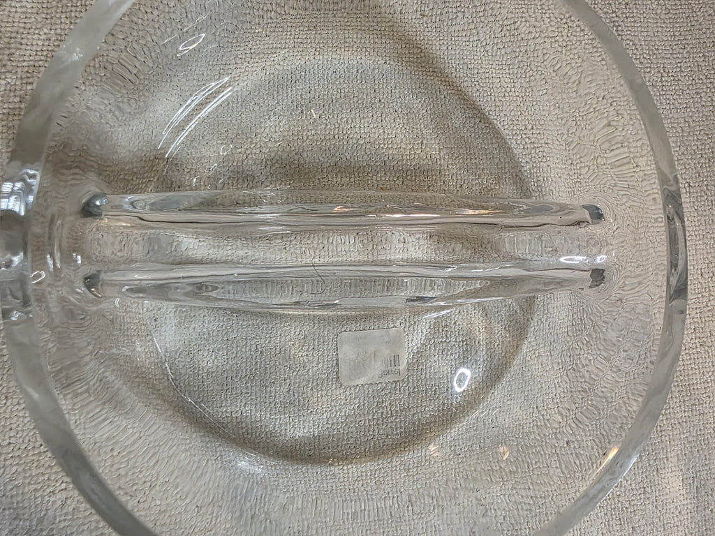 Crate&Barrel 2-Part Glass Serving Dish with Lid