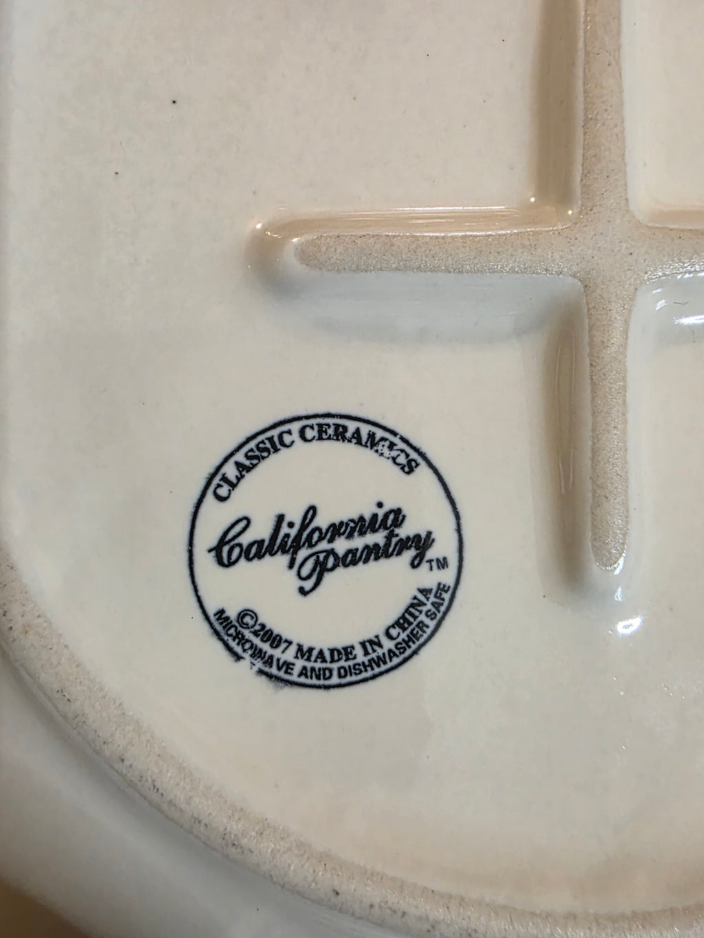 Vintage California Pantry Ceramic Dish - Embossed Floral Pattern Made in China